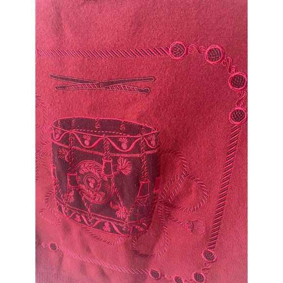 Hermès Paris Red Wool Short-Sleeve Embroidered Sweater - Picture 5 of 8